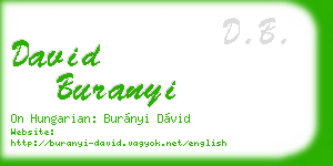 david buranyi business card